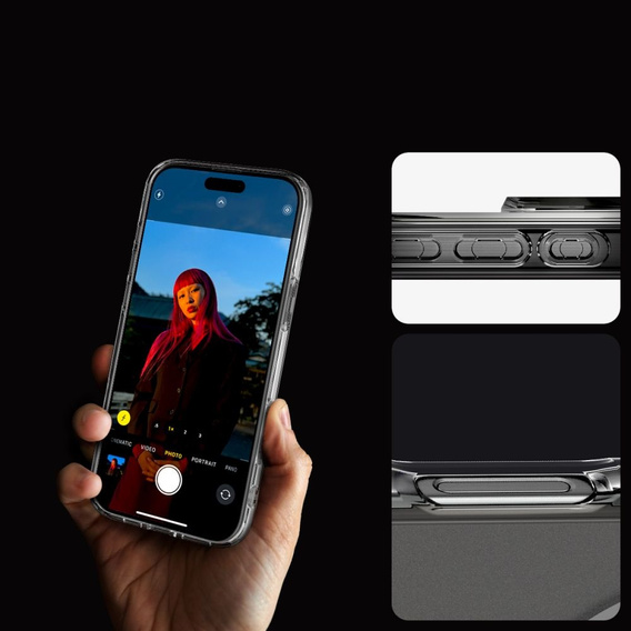 Etui z MagSafe Spigen do iPhone 16 Pro Max, Ultra Hybrid, FROST CLEAR + Szkło Hartowane 9H