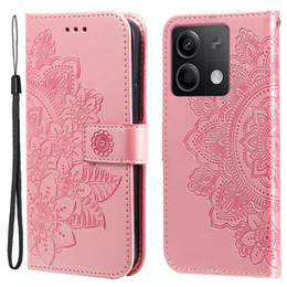 Etui z klapką do Xiaomi Redmi Note 13 5G, Mandala, różowe rose gold
