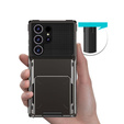 Etui do Samsung Galaxy S25 Ultra – czarne, PC + TPU, z kieszonką na kartę