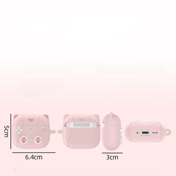 Etui pancerne na Słuchawki Apple Airpods 4, Konsola Kot, różowe