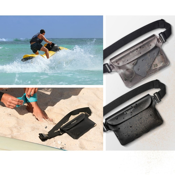 2x SPIGEN A620 Uniwersalna Wodoodporna Saszetka Waist Bag, Black