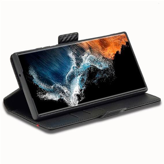 Etui z klapką do Samsung Galaxy S26 Ultra, Carbon LC.IMEEKE, czarne