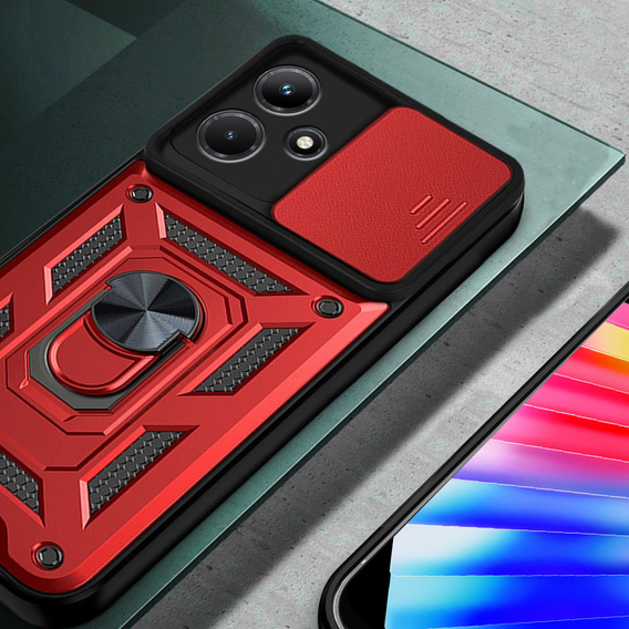 Etui pancerne do Infinix Hot 30i, CamShield Slide, czerwone