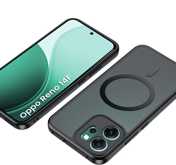 Etui do Oppo Reno 14 F / 14 FS, Matt Case, do MagSafe, matowe czarne