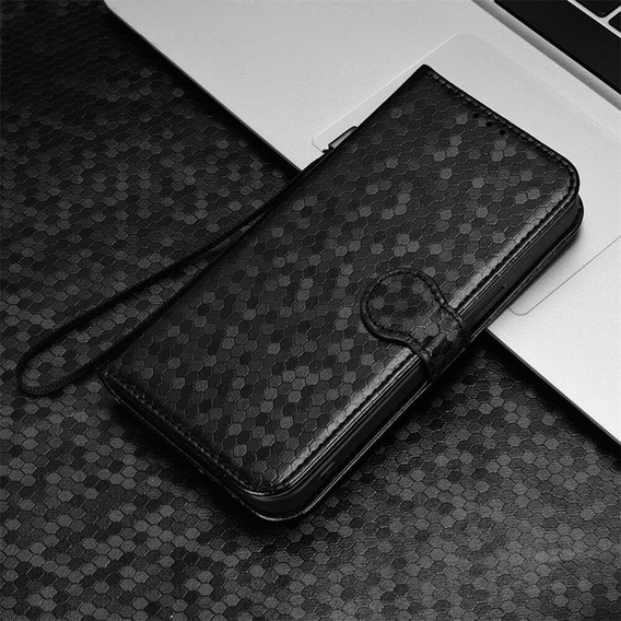 Etui z klapką do Motorola Moto G86 5G, Wallet Rhombus, czarne