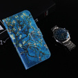 Etui z klapką do Oppo A17, Wallet, Sakura niebieskie