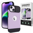Etui do iPhone 13 / iPhone 14, ERBORD MagSafe Cam Slider, fioletowe + Szkło na ekran