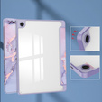 Stylowe etui do Samsung Galaxy Tab A9+ – Smartcase Hybrid Marble fioletowe