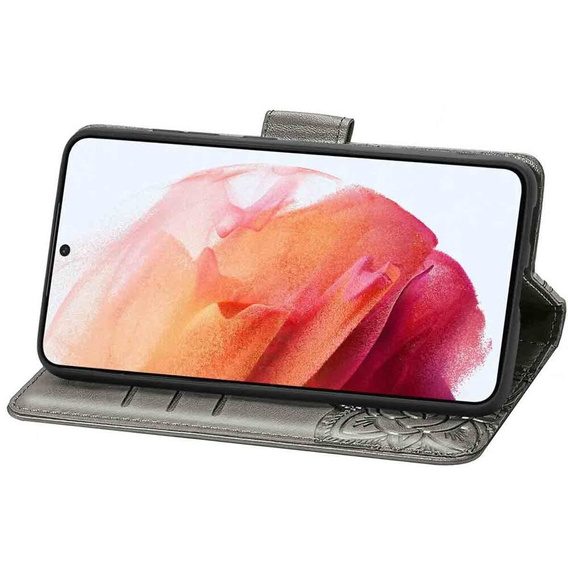 Etui z klapką do Motorola Edge 50 Pro, Butterfly, szare