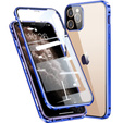 Etui do iPhone 12 Pro, Magnetic Dual Glass, niebieskie