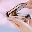 Etui skórzane Card Slots do Samsung Galaxy Z Flip7 FE / Z Flip6, różowe złoto