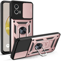 Etui pancerne do Motorola Moto G73 5G, CamShield Slide, różowe rose gold