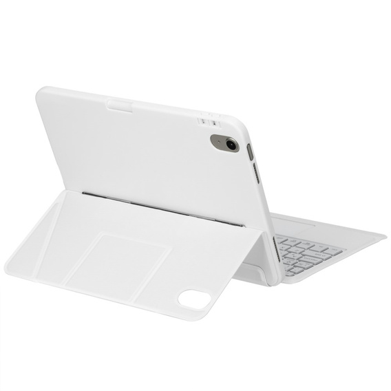 Etui z klawiaturą Bluetooth i touchpadem do iPad 11" 2025 A16 (11 gen.) / iPad 10.9" 2022 (10 gen.) – białe