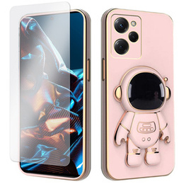 Zestaw Etui Electro do Xiaomi Poco X5 Pro 5G, Astronauta, Różowe+ Szkło
