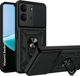 Etui pancerne do Xiaomi Redmi 15C 4G/LTE, CamShield Slide, czarne