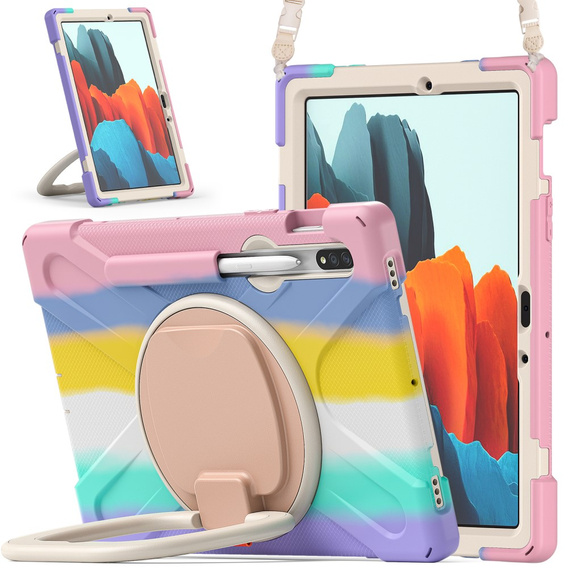 Etui do Samsung Galaxy Tab S10 Lite / S10 FE / S9 FE / S9 / S8 / S7, pancerne obrotowe 360, kolorowe