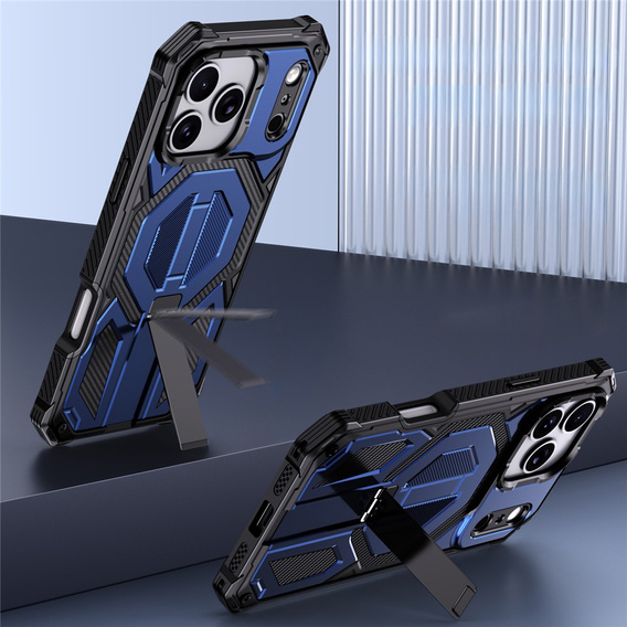 Etui ochronne do iPhone 17 Pro Max do MagSafe, z podstawką, niebieskie