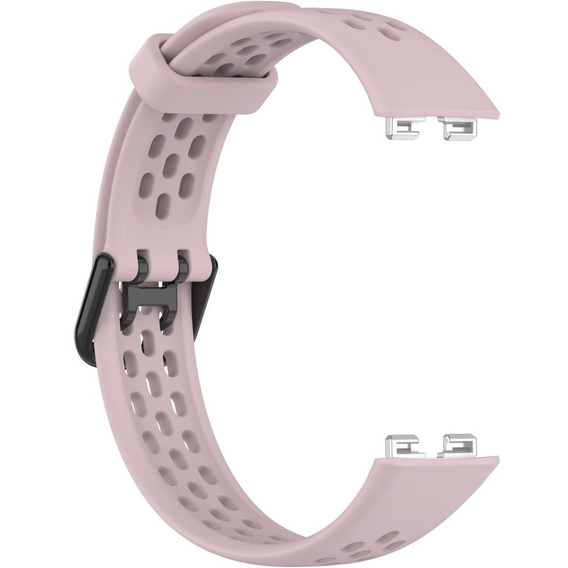 Pasek Silikonowy do Huawei Band 8 / Huawei Band 9 / Huawei Band 10, z dziurkami, Różowy