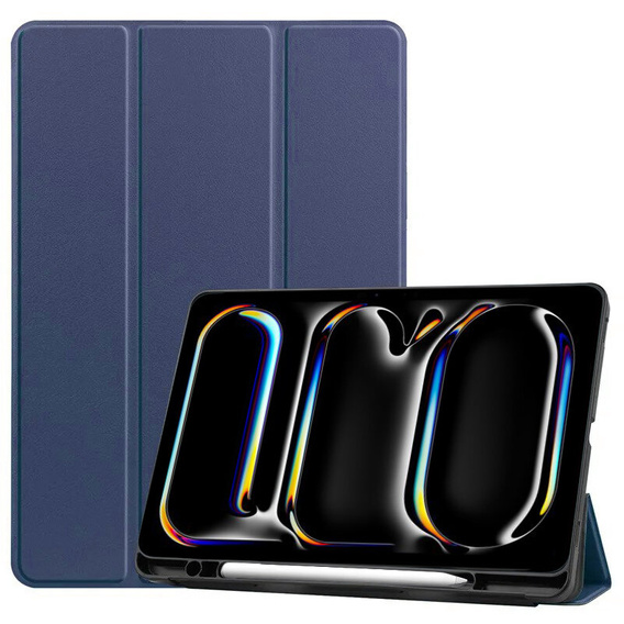 Etui do iPad Pro 11" 2024 (5 gen.), Smartcase z miejscem na rysik, granatowe