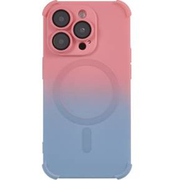 Etui silikonowe do iPhone 13 Pro Max, Gradient Magnetic, do MagSafe, różowe / niebieskie