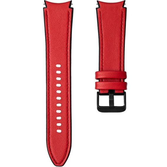 Pasek Skórzany do Samsung Galaxy Watch 4/5/6/7/FE 40/42/43/44/45/46/47mm, Czerwony