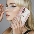 Etui z klapką do iPhone 17, RFID Wallet MagSafe z ochroną aparatu, różowe
