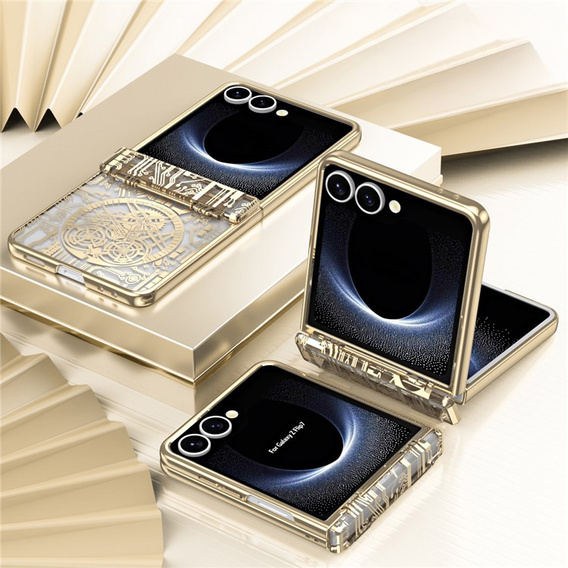 Etui do Samsung Galaxy Z Flip7 5G, Mechanical Legend, złote