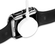 2w1 Etui + Szkło Hartowane do Apple Watch 4/5/6/SE 44mm, Czarne / Srebrne