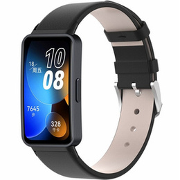 Pasek Skórzany do Huawei Band 8 / Huawei Band 9 / Huawei Band 10, Czarny