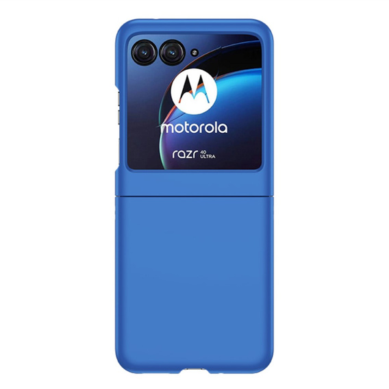 Etui PC Case do Motorola Razr 40 Ultra 5G, ze szkłem na ekran, granatowe
