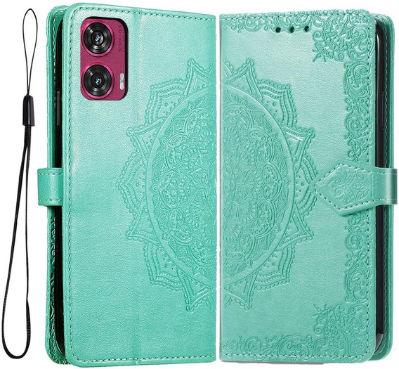 Etui z klapką do Motorola Edge 50 Fusion 5G, Mandala, zielone