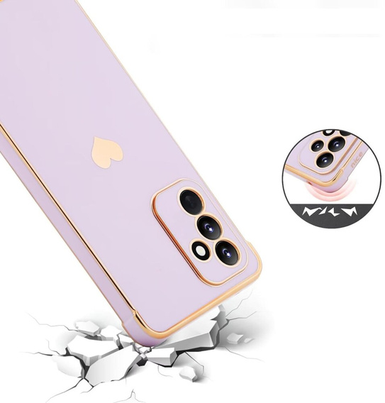 Etui do Samsung Galaxy A55 5G, Electro heart, fioletowe + Szkło Full Glue Ceramic