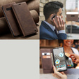 Etui CASEME do Google Pixel 7 Pro, Leather Wallet Case, brązowe