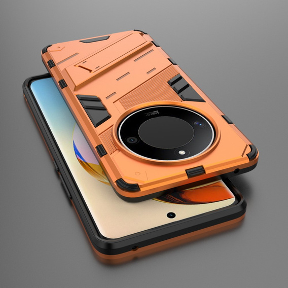 Etui do Honor Magic 6 Lite 5G, Military kickstand, pomarańczowe