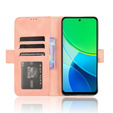 Etui z klapką do Vivo Y19s, Card Slot, różowe