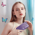 Etui z klapką do Motorola Edge 60 Pro, Butterfly - fioletowe