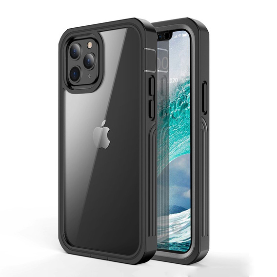 Etui do iPhone 12/12 Pro, Shockproof, z folią, czarne