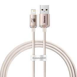 Baseus Crystal Shine kabel USB-A USB-Lightning 1,2 m 2,4 A - Różowy