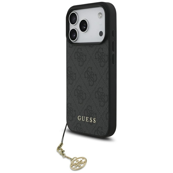 Etui GUESS do iPhone 17 Pro, 4G Charms Collection Hardcase, do MagSafe, czarne