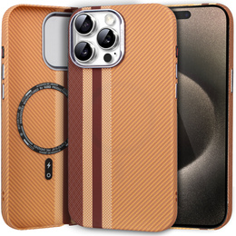 Etui do iPhone 15 Pro, Carbon Fiber MagSafe, żółte