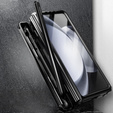 Etui do Samsung Galaxy Z Fold5 5G, Kickstand, z podstawką i ochroną ekranu, czarne