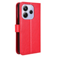 Etui z klapką do Xiaomi Redmi Note 14 4G, Crazy Horse Wallet, czerwone