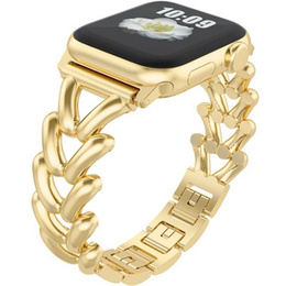 Bransoleta do Apple Watch 1/2/3/4/5/6/7/8/9/10/11/SE Ultra 1/2/3 42/44/45/46/49mm, Złota