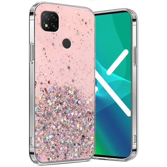 Etui do Xiaomi Redmi 9C, Glittery, różowe