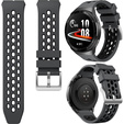 Pasek silikonowy do Huawei Watch GT 2e, Szary / Czarny