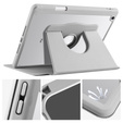 Etui do iPad 10.2" 2021/2020/2019 (9/8/7 gen.), z miejscem na rysik, Obrotowe 360°, Szare