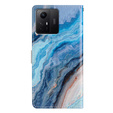 Etui z klapką do Xiaomi Redmi Note 12S, Wallet, Marble niebieskie