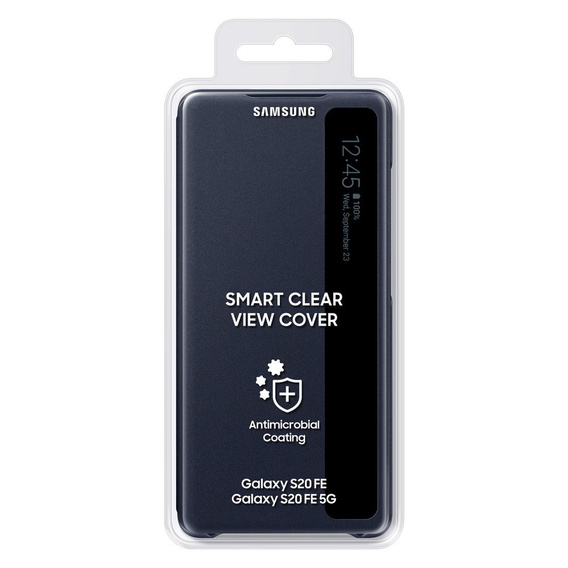 Oryginalne Etui Samsung do Galaxy S20 FE, Clear View Cover, granatowe