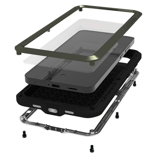 Etui Love Mei do Samsung Galaxy S25 FE, pancerne ze szkłem, zielone