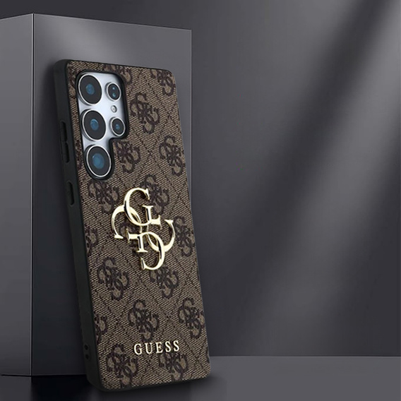 Etui GUESS do Samsung Galaxy S25 Ultra, Big Metal Logo, brązowe